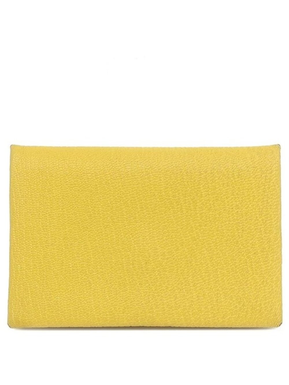 Hermes Card Case Calvi Verso Chevre Jaune Naple Blue Saphir Silver Yellow